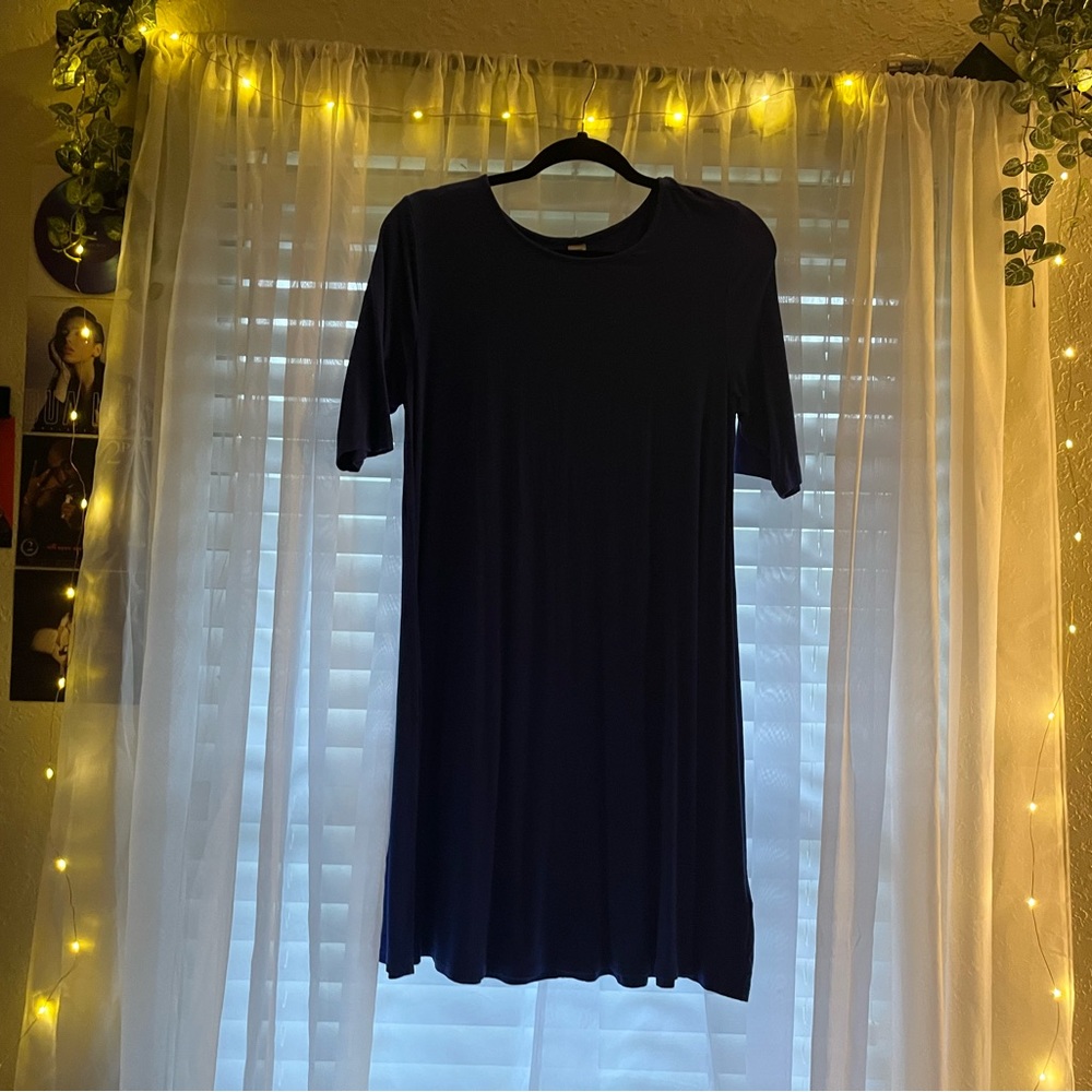 Dark Blue Dress with Mid-length sleeves